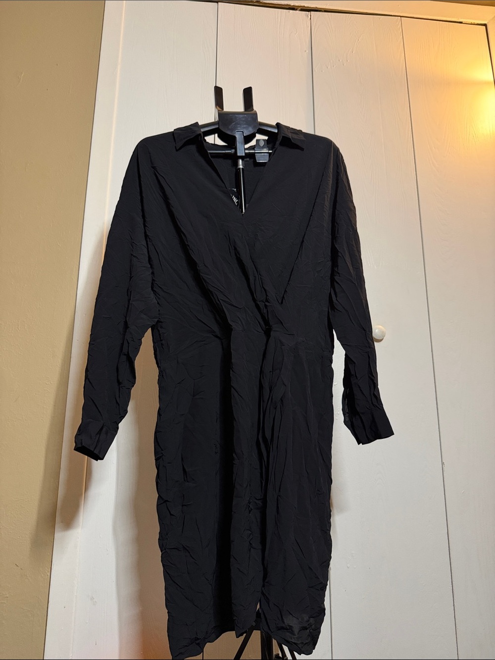 INC International Concepts Black Midi Shirt Dress